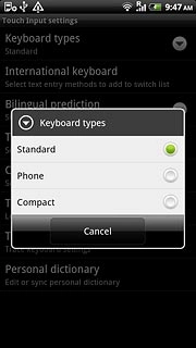 Press Standard, Phone or Compact.