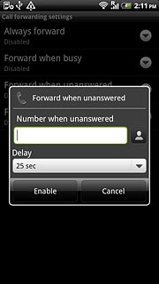 Press Enable.A request to turn on the setting is sent to the network.