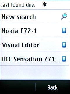Press the required Bluetooth device.You also need to accept the transfer on the other device.The file is sent.