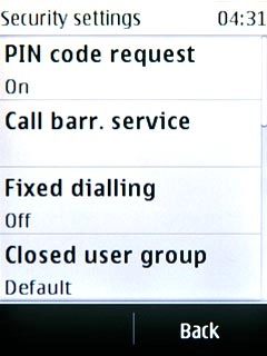 Press PIN code request.