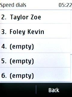 Press the required speed dialling key.