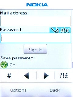 Press Password and key in the password for your email account.