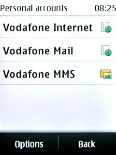 Press and hold Vodafone Mail until a pop-up menu is displayed.