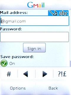 Press Mail address and key in your email address (such as name@provider.com).