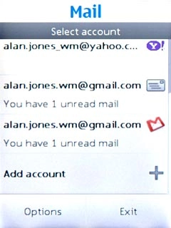 Press the required email account.