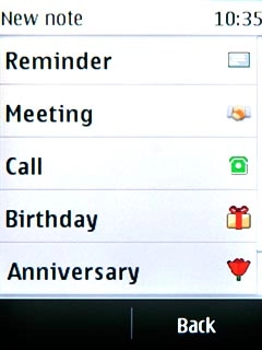 Press the required appointment type.