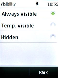 Press Always visible, Temp. visible or Hidden.