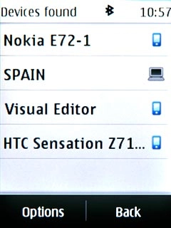 Press the required Bluetooth device.