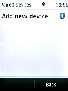 Press Add new device.Your phone now searches for devices and after a moment, a list of Bluetooth devices within range is displayed.