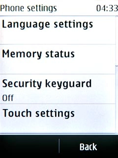Press Security keyguard.