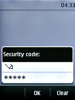Key in the phone lock code (default is 12345) and press OK.