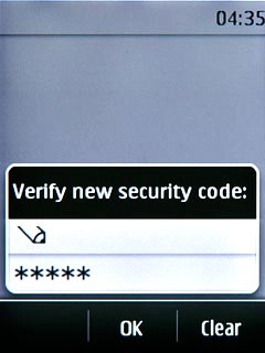 Key in the new phone lock code again and press OK.
