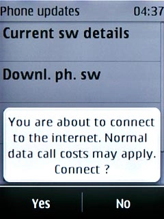 Press Yes to confirm.Follow the instructions on the display to update your phone's software.