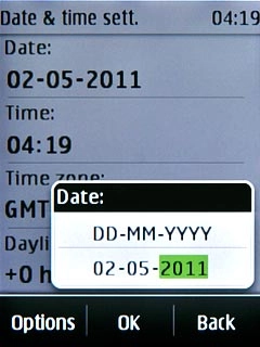 Key in the date and press OK.