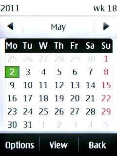 Press the required date to highlight it.