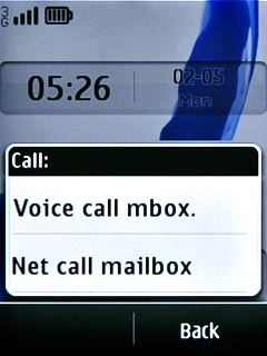 Press Voice call mbox..The display tells you that your voicemail is being called.