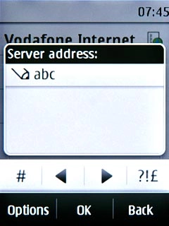 Key in http://pxt.vodafone.net.au/pxtsend and press OK.