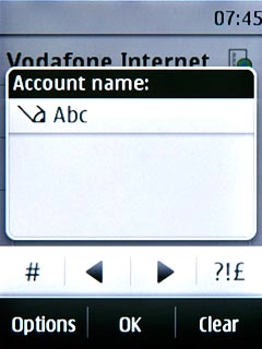 Key in Vodafone Mail and press OK.