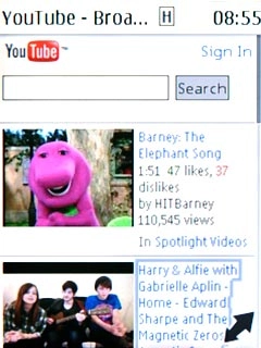 Go to the required web page.Press the menu icon in the bottom right corner of the display.
