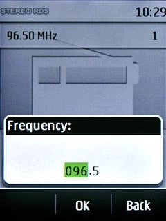 Key in the required frequency and press OK.