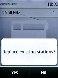 If required, press Yes to confirm.