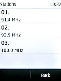 Press Back to return to the radio.