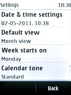 Press Back twice to return to the calendar.