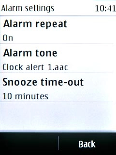 Press Back to save the settings.