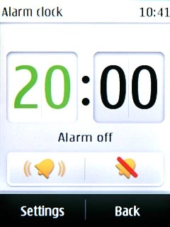 Press the activate alarm icon.