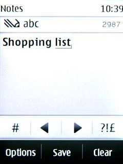 Write the text for the note and press Save.
