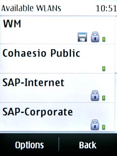 A list of Wi-Fi networks within range is displayed.Press the required Wi-Fi network.