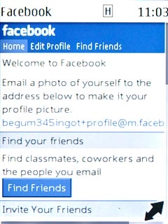You can now use the application.Please note that Facebook isn't part of the original application package and therefore only a general description is given here.You have a number of options, such as:Write status updatesSend messagesWrite text on WallUpload picturesSelect application settings
