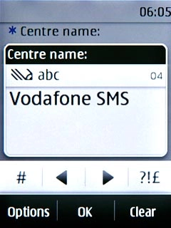 Key in Vodafone SMS and press OK.