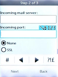 Press the field below Incoming port and key in 110