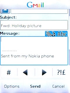 Press the text input field.