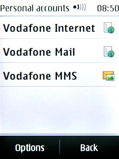 Press and hold Vodafone Internet until a pop-up menu is displayed.