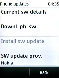 Press Current sw details.The software version details are displayed.