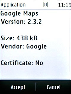 Press Accept.Wait a moment while the application is downloaded and installed.