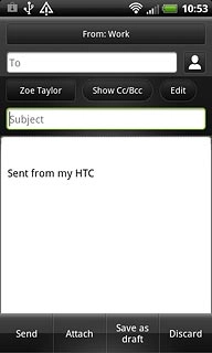 Press Subject.Key in a subject for the email message.