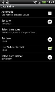 Press Automatic to turn automatic date and time update on or off.
