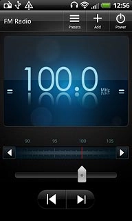 Press the indicator at the centre of the display and drag it right or left to select the required frequency.