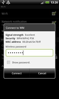Follow the instructions on the display to select security settings, if required.Press Connect.