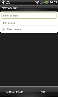 Press Email address and key in your email address.
