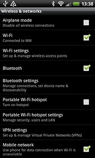 When the box next to the menu item is ticked (V), the function is turned on.