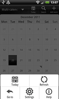 To go to the current date:Press Today.