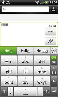 Press the required word to insert it.