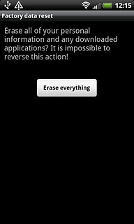 Press Erase everything.Wait a moment while the factory default settings are restored.Follow the instructions on the display to set up your phone and prepare it for use.