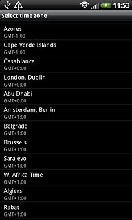 Press the required time zone.