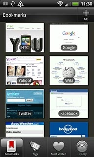 Press the required bookmark.