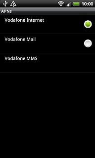 Press the field next to Vodafone Mail to fill in the field.